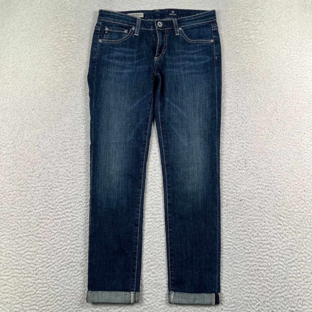 AG the Stilt Roll Up Jeans Womens 26R Denim Blue Adriano Goldschmied Crop Ankle